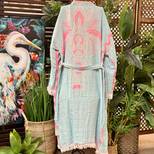 Load image into Gallery viewer, Aqua/Pink Elephant Kimono
