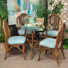 Load image into Gallery viewer, 5PC Rattan/Glass Dining Set
