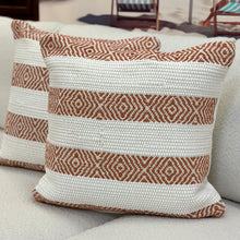 Load image into Gallery viewer, Orange Geometric Diamond Pillow
