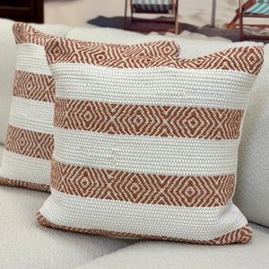 Orange Geometric Diamond Pillow