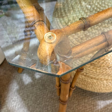 Load image into Gallery viewer, Bamboo Look Glass Top Console
