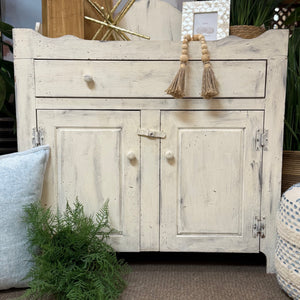 Distressed White Cabinet