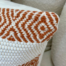 Load image into Gallery viewer, Orange Geometric Diamond Pillow
