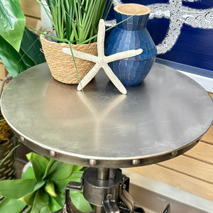 Metal Crank End Table