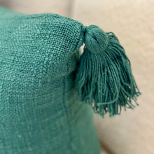 Load image into Gallery viewer, Teal Pom Pillow
