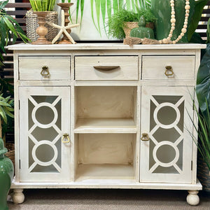 Distressed White Cabinet