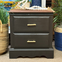 Load image into Gallery viewer, Black/Brown Nightstand
