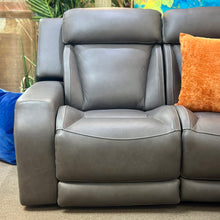 Load image into Gallery viewer, Havertys Grey Leat. Reclining Sofa
