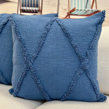 Load image into Gallery viewer, Blue Tufted Pillow
