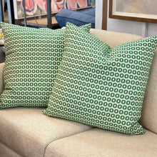 Load image into Gallery viewer, Green &amp; White Designer Pillow
