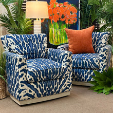 Load image into Gallery viewer, Custom Blue Animal Print Swivel Chair
