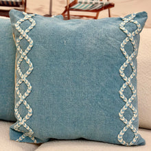 Load image into Gallery viewer, Blue Trellis Canvas Pillow
