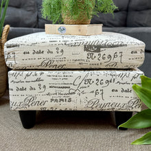 Load image into Gallery viewer, Ivory Script Ottoman
