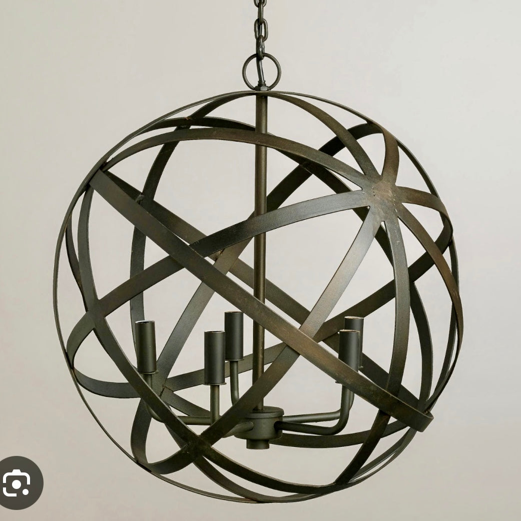 Black Metal Sphere Chandelier