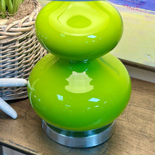 Load image into Gallery viewer, Bright Green Glass Lamp
