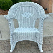 Load image into Gallery viewer, Outdoor White Wicker Rocking Chair
