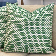 Load image into Gallery viewer, Green &amp; White Designer Pillow
