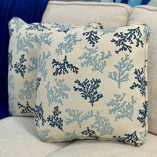 Load image into Gallery viewer, Blue Coral Motif Pillow
