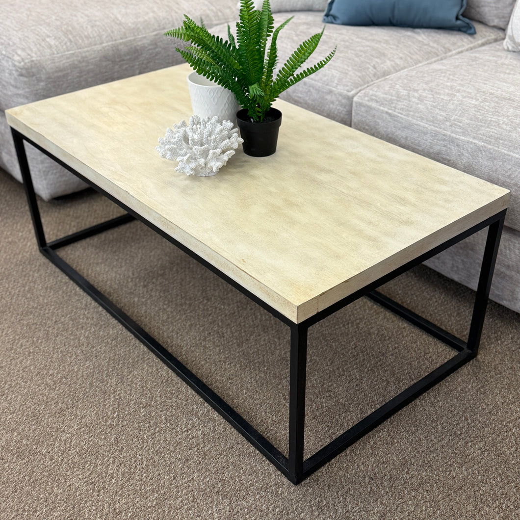 Rect. Ash Wood/Metal Coffee Table