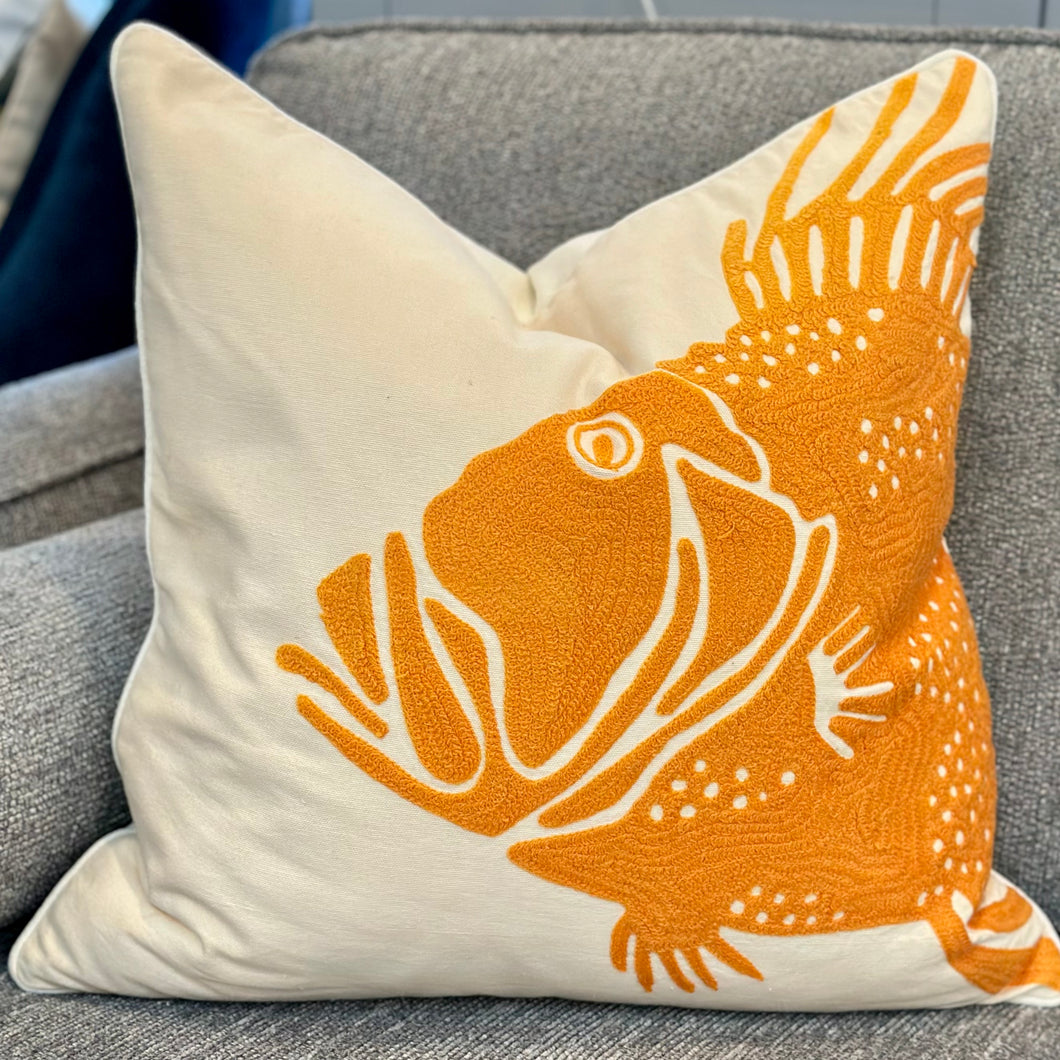 Orange Fish Down Pillow