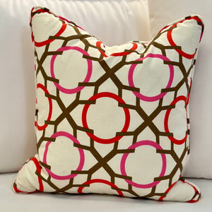 Red/Pink Geometric Pillow