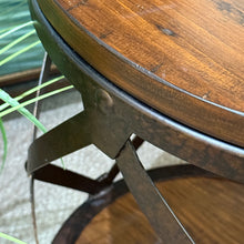 Load image into Gallery viewer, Industrial Wood Side Table
