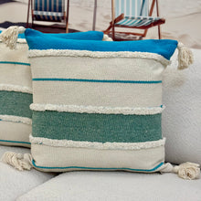 Load image into Gallery viewer, Turquoise/Teal Stripe Pillow
