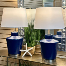 Load image into Gallery viewer, Uttermost Dimpled Blue Lamp
