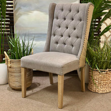 Load image into Gallery viewer, Grey/Tan Tufted Dining Chair
