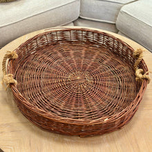 Load image into Gallery viewer, Round Brown Wicker Tray
