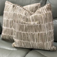 Load image into Gallery viewer, Taupe/Aqua Down Pillow
