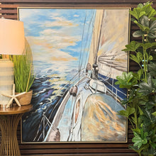 Load image into Gallery viewer, Hand Painted Sailboat Framed Art
