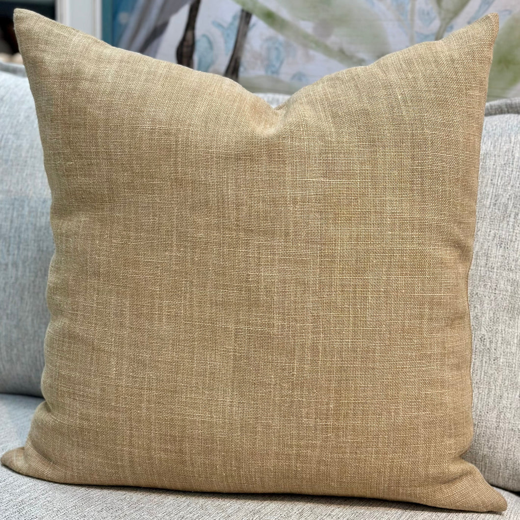 PB Tan Linen & Down Pillow
