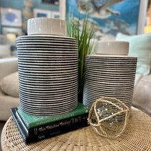 Load image into Gallery viewer, Striped Crackle Lidded Jar
