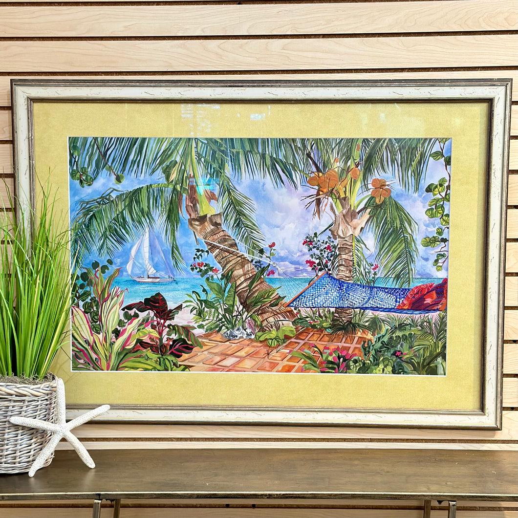 Framed Tropical Beach Art