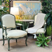 Load image into Gallery viewer, Green Framed Bergere Chair
