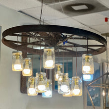 Load image into Gallery viewer, Mason Jar Wheel Chandelier
