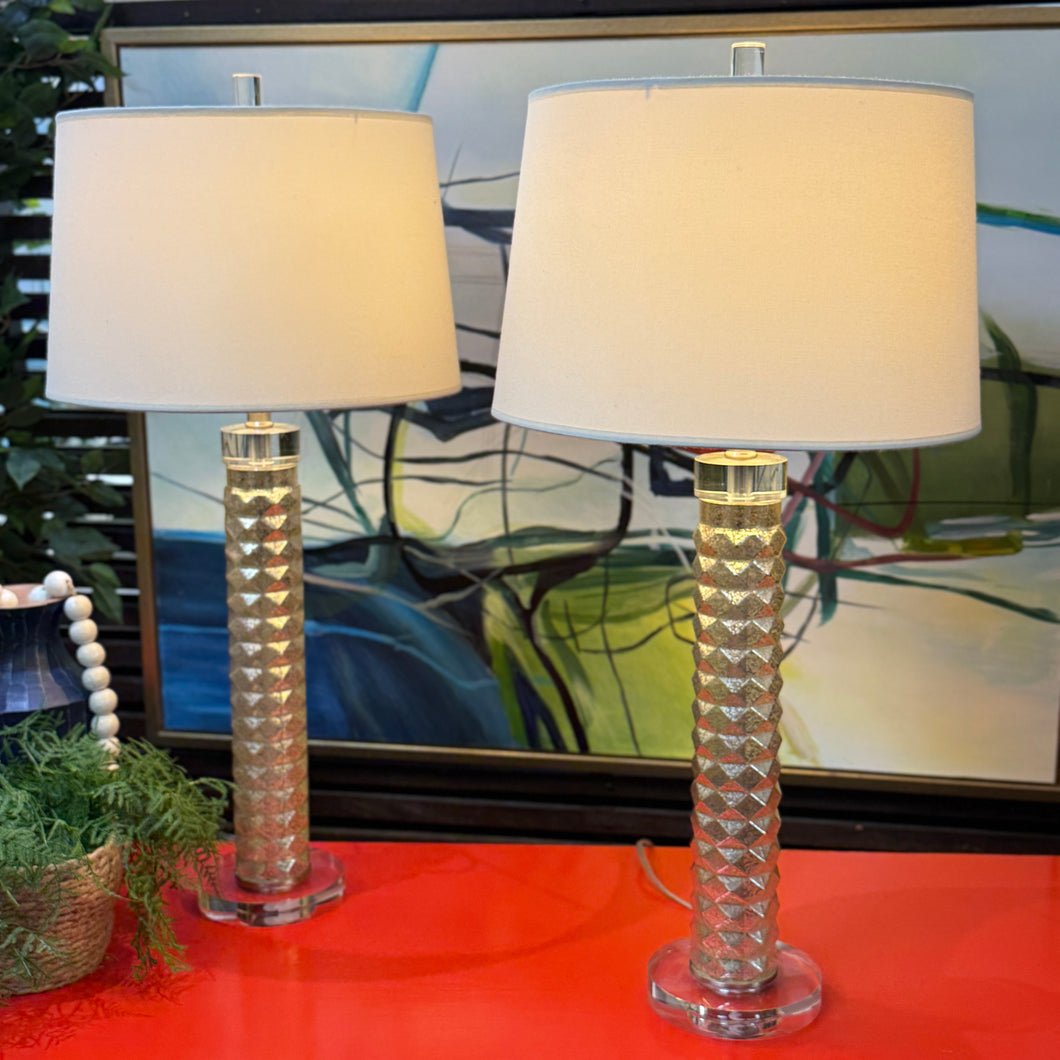 Mercury Glass Textured Buffet Lamp