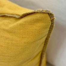 Load image into Gallery viewer, Yellow Down Pillow w/ Jute Trim

