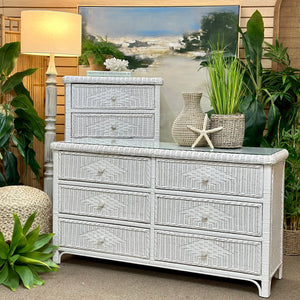 White Wicker Dresser