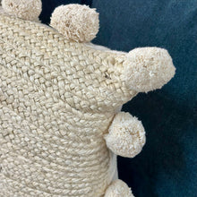 Load image into Gallery viewer, Jute Pillow W/Pom Poms
