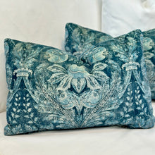 Load image into Gallery viewer, Navy &amp; Blue Patterned Designer Lumbar
