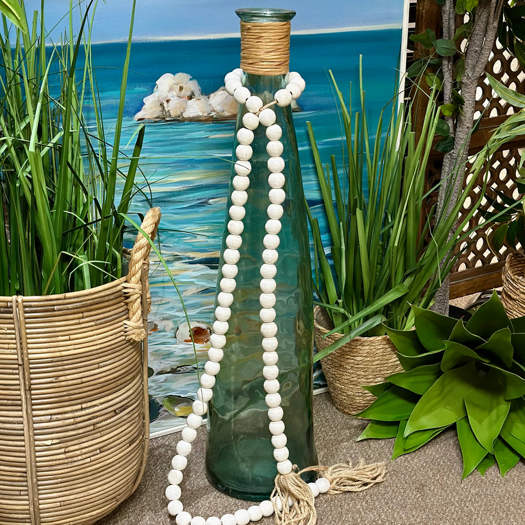 Tall Aqua Glass Vase