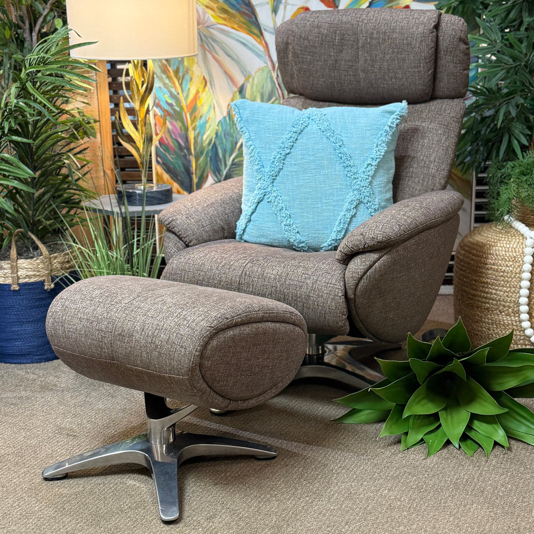 Handy Living Mocha Chair W/Otto