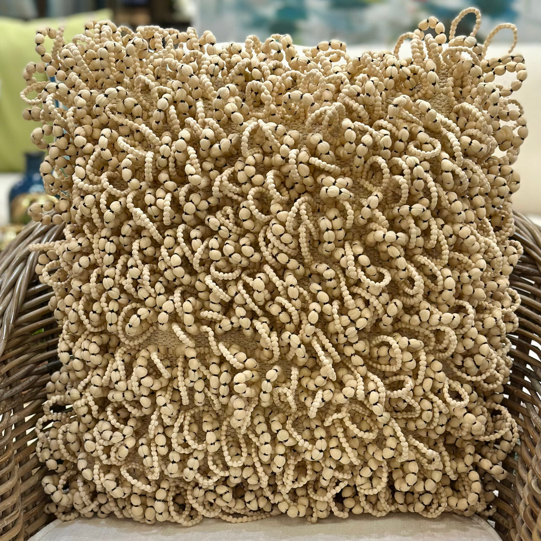 Ethan Allen Beaded Cotton Pillow