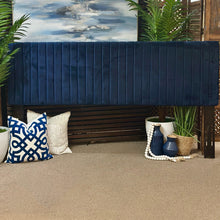 Load image into Gallery viewer, King Navy Channel Headboard
