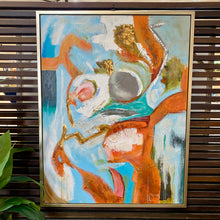 Load image into Gallery viewer, Orange &amp; Aqua Handpainted Abstract
