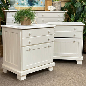 White Groove Nightstand