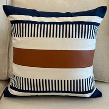 Load image into Gallery viewer, Faux Leather Striped Pillow
