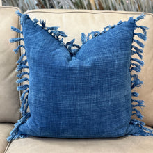 Load image into Gallery viewer, Blue Tassel Down Pillow
